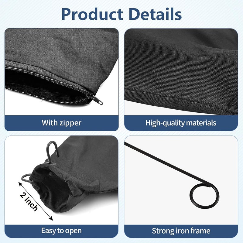 CCTIVED Miter Saw Dust Bag for 255, 2 Pack Dust Collector Bags with Zipper and Wired Adjustable Stand, Compatible with Ryobi, Dewalt, Craftsman, Belt Sander, Fits 1-1/2" to 2" Dust Port Miter Saws - Image 5